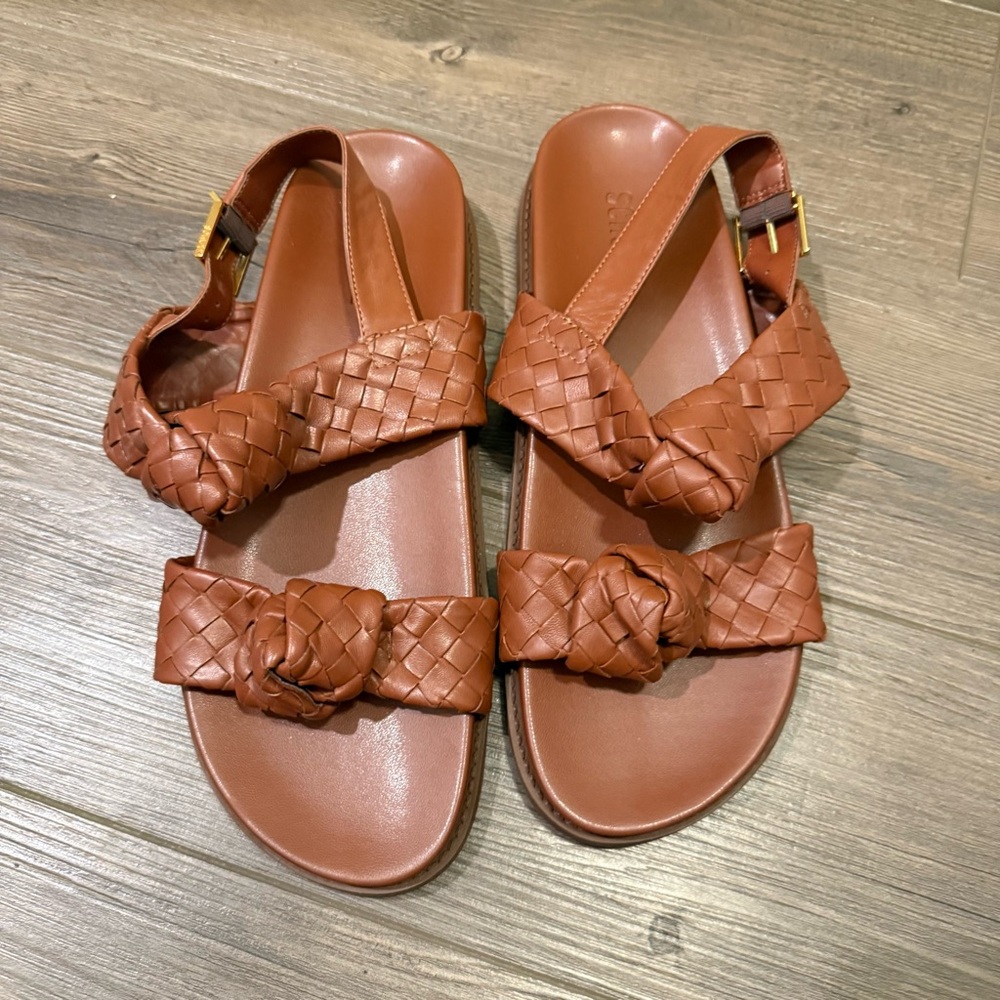 Schutz Kareena Knot Sporty Sandal Brown Size 11 - Picture 2 of 7
